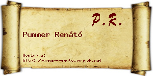 Pummer Renátó névjegykártya